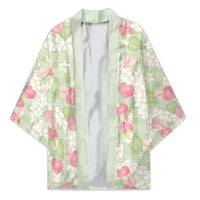 Anthurium Plumeria Lei Pastel Kimono Green Hawaiian Splendid Palaka