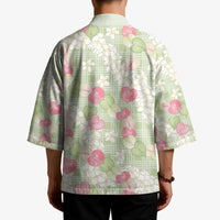 Anthurium Plumeria Lei Pastel Kimono Green Hawaiian Splendid Palaka