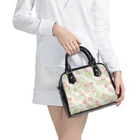 Anthurium Plumeria Lei Pastel Shoulder Handbag Green Hawaiian Splendid Palaka LT01 - Polynesian Pride