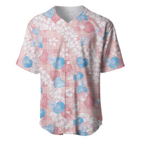 Anthurium Plumeria Lei Pastel Baseball Jersey Pink Hawaiian Splendid Palaka