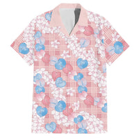 Anthurium Plumeria Lei Pastel Family Matching Long Sleeve Bodycon Dress and Hawaiian Shirt Pink Hawaiian Splendid Palaka