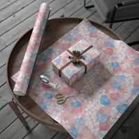 Anthurium Plumeria Lei Pastel Wrapping Paper Pink Hawaiian Splendid Palaka