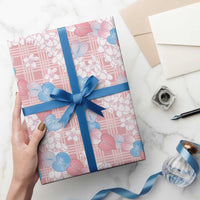 Anthurium Plumeria Lei Pastel Wrapping Paper Pink Hawaiian Splendid Palaka