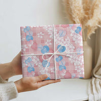 Anthurium Plumeria Lei Pastel Wrapping Paper Pink Hawaiian Splendid Palaka