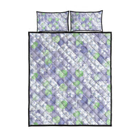 Anthurium Plumeria Lei Pastel Quilt Bed Set Purple Hawaiian Splendid Palaka LT01 - Polynesian Pride