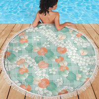Anthurium Plumeria Lei Pastel Beach Blanket Teal Hawaiian Splendid Palaka LT01 - Polynesian Pride