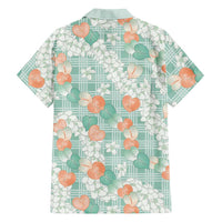 Anthurium Plumeria Lei Pastel Family Matching Short Sleeve Bodycon Dress and Hawaiian Shirt Teal Hawaiian Splendid Palaka
