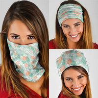 Anthurium Plumeria Lei Pastel Neck Gaiter Teal Hawaiian Splendid Palaka