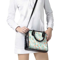 Anthurium Plumeria Lei Pastel Shoulder Handbag Teal Hawaiian Splendid Palaka LT01 - Polynesian Pride