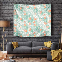 Anthurium Plumeria Lei Pastel Tapestry Teal Hawaiian Splendid Palaka LT01 Teal - Polynesian Pride