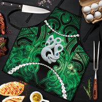 Maori Matariki Manaia Kakariki Apron Maori Kowhaiwhai Pattern Galaxy LT01 Green - Polynesian Pride