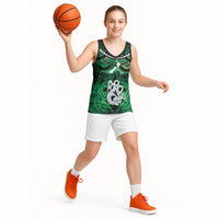 Personalised Maori Matariki Manaia Kakariki Basketball Jersey Maori Kowhaiwhai Pattern Galaxy LT01 - Polynesian Pride