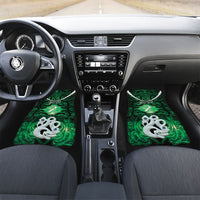 Personalised Maori Matariki Manaia Kakariki Car Mats Maori Kowhaiwhai Pattern Galaxy LT01 Set 2pcs - Front Green - Polynesian Pride
