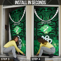 Personalised Maori Matariki Manaia Kakariki Door Cover Maori Kowhaiwhai Pattern Galaxy LT01 - Polynesian Pride