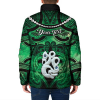 Personalised Maori Matariki Manaia Kakariki Padded Jacket Maori Kowhaiwhai Pattern Galaxy LT01 - Polynesian Pride
