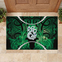 Maori Matariki Manaia Kakariki Rubber Doormat Maori Kowhaiwhai Pattern Galaxy LT01 Green - Polynesian Pride