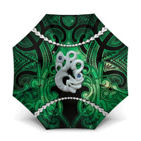 Maori Matariki Manaia Kakariki Umbrella Maori Kowhaiwhai Pattern Galaxy LT01 One Size Folded 11.42 inch Opened Diameter 37.4 inch Green - Polynesian Pride