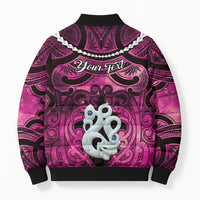 Personalised Maori Matariki Manaia Mawhero Bomber Puffer Jacket Maori Kowhaiwhai Pattern Galaxy LT01 - Polynesian Pride