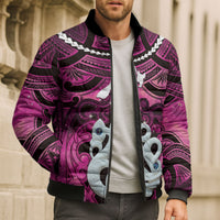 Personalised Maori Matariki Manaia Mawhero Bomber Puffer Jacket Maori Kowhaiwhai Pattern Galaxy LT01 - Polynesian Pride