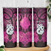 Personalised Maori Matariki Manaia Mawhero Skinny Tumbler Maori Kowhaiwhai Pattern Galaxy LT01 - Polynesian Pride
