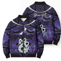 Personalised Maori Matariki Manaia Waiporoporo Bomber Puffer Jacket Maori Kowhaiwhai Pattern Galaxy LT01 - Polynesian Pride