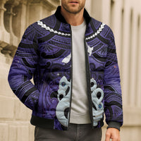 Personalised Maori Matariki Manaia Waiporoporo Bomber Puffer Jacket Maori Kowhaiwhai Pattern Galaxy LT01 - Polynesian Pride