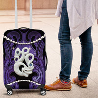 Maori Matariki Manaia Waiporoporo Luggage Cover Maori Kowhaiwhai Pattern Galaxy LT01 Purple - Polynesian Pride