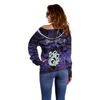 Personalised Maori Matariki Manaia Waiporoporo Off Shoulder Sweater Maori Kowhaiwhai Pattern Galaxy LT01 - Polynesian Pride