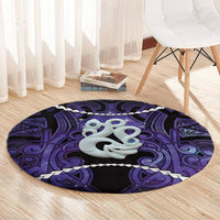 Maori Matariki Manaia Waiporoporo Round Carpet Maori Kowhaiwhai Pattern Galaxy LT01 - Polynesian Pride