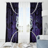 Maori Matariki Manaia Waiporoporo Window Curtain Maori Kowhaiwhai Pattern Galaxy LT01 - Polynesian Pride