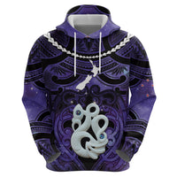 Personalised Maori Matariki Manaia Waiporoporo Zip Hoodie Maori Kowhaiwhai Pattern Galaxy LT01 - Polynesian Pride