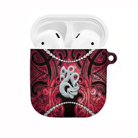 Maori Matariki Manaia Whero AirPods Case Maori Kowhaiwhai Pattern Galaxy LT01 Red - Polynesian Pride