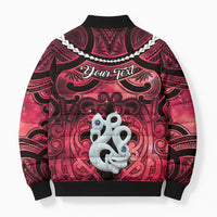 Personalised Maori Matariki Manaia Whero Bomber Puffer Jacket Maori Kowhaiwhai Pattern Galaxy LT01 - Polynesian Pride