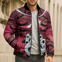 Personalised Maori Matariki Manaia Whero Bomber Puffer Jacket Maori Kowhaiwhai Pattern Galaxy LT01 - Polynesian Pride
