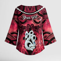 Personalised Maori Matariki Manaia Whero Kimono Sleeve Blouse Maori Kowhaiwhai Pattern Galaxy LT01 - Polynesian Pride