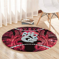 Maori Matariki Manaia Whero Round Carpet Maori Kowhaiwhai Pattern Galaxy LT01 - Polynesian Pride