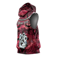 Personalised Maori Matariki Manaia Whero Sleeveless Hoodie Maori Kowhaiwhai Pattern Galaxy LT01 - Polynesian Pride