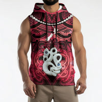 Personalised Maori Matariki Manaia Whero Sleeveless Hoodie Maori Kowhaiwhai Pattern Galaxy LT01 - Polynesian Pride