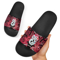 Maori Matariki Manaia Whero Slide Sandals Maori Kowhaiwhai Pattern Galaxy LT01 - Polynesian Pride