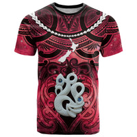Personalised Maori Matariki Manaia Whero T Shirt Maori Kowhaiwhai Pattern Galaxy LT01 Red - Polynesian Pride