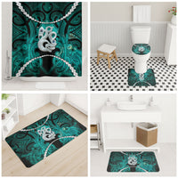 Maori Matariki Manaia Turquoise Bathroom Set Maori Kowhaiwhai Pattern Galaxy LT01 - Polynesian Pride