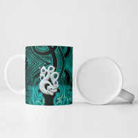 Personalised Maori Matariki Manaia Turquoise Ceramic Mug Maori Kowhaiwhai Pattern Galaxy LT01 - Polynesian Pride