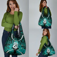 Maori Matariki Manaia Turquoise Grocery Bag Maori Kowhaiwhai Pattern Galaxy LT01 - Polynesian Pride