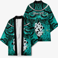 Personalised Maori Matariki Manaia Turquoise Kimono Maori Kowhaiwhai Pattern Galaxy LT01 - Polynesian Pride