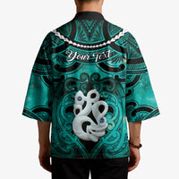 Personalised Maori Matariki Manaia Turquoise Kimono Maori Kowhaiwhai Pattern Galaxy LT01 - Polynesian Pride