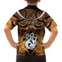 Personalised Maori Matariki Manaia Kowhai Family Matching Tank Maxi Dress and Hawaiian Shirt Maori Kowhaiwhai Pattern Galaxy LT01 - Polynesian Pride