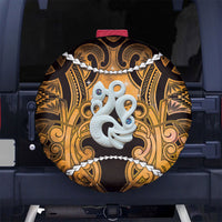 Maori Matariki Manaia Kowhai Spare Tire Cover Maori Kowhaiwhai Pattern Galaxy LT01 No hole Yellow - Polynesian Pride