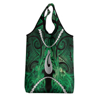 Maori Matariki Hei Matau Kakariki Grocery Bag Maori Kowhaiwhai Pattern Galaxy LT01 - Polynesian Pride