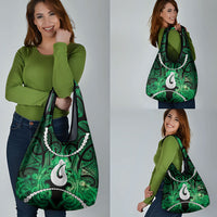 Maori Matariki Hei Matau Kakariki Grocery Bag Maori Kowhaiwhai Pattern Galaxy LT01 - Polynesian Pride