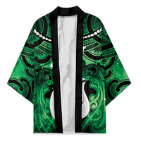 Personalised Maori Matariki Hei Matau Kakariki Kimono Maori Kowhaiwhai Pattern Galaxy LT01 Unisex Green - Polynesian Pride